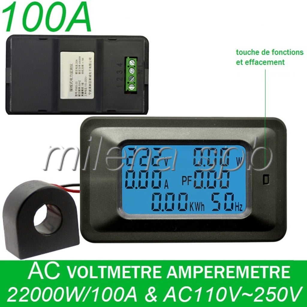Voltmètre numérique multifonctions 6 en 1 AC 5KW 85~250V – MILENA SPB