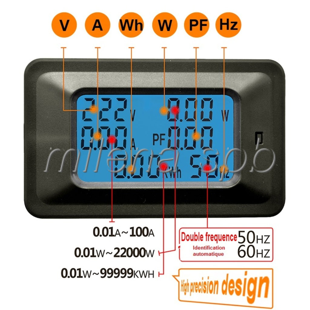 SWITCHTRONIX - Voltmètre - Amperemètre - Wattmètre Numérique de