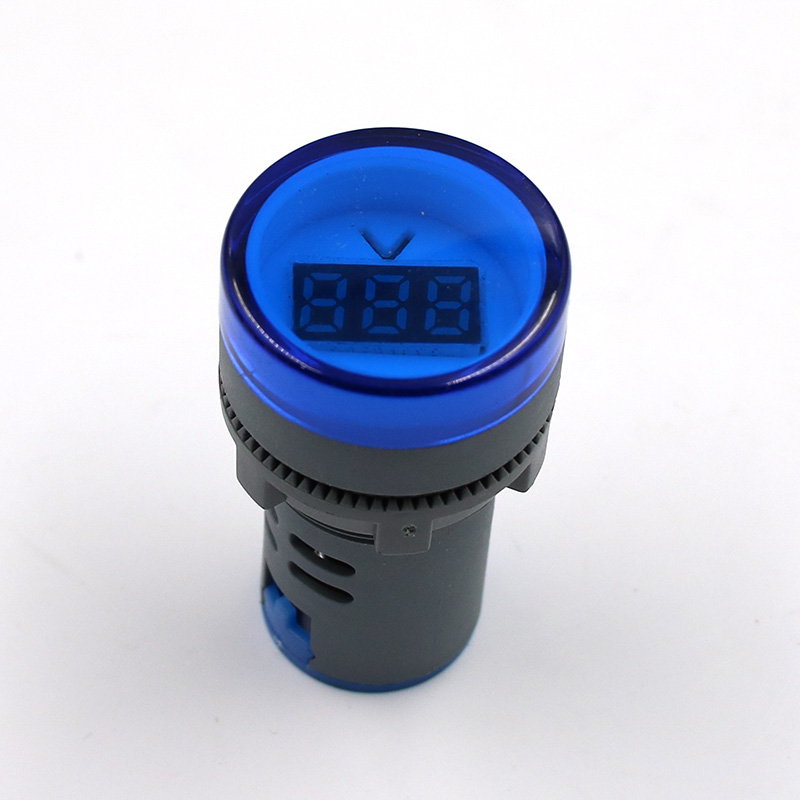 Afficheur de Tension Voltmètre à LED Bleu 60-500VAC Ø22mm - Audiophonics