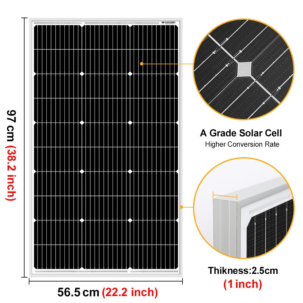 Panneau solaire  100W Watts 12V  polycristallin Solar Panel 100W 12V