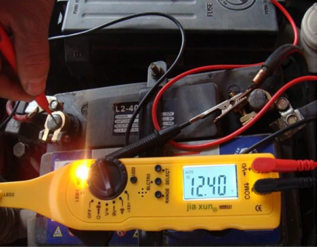 Testeur de circuit de tension, Auto 3-24V DC Testeur de circuit de fil  électrique Voiture Camion Testeur de circuit de tension Test de voiture  Long Probe Pen