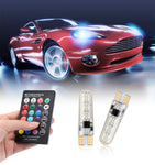 T10 W5W LED Car Lights LED Bulbs RGB With Remote Control Strobe Led Lamp Reading Lights White Red Amber 12V