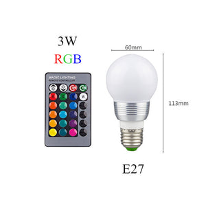 Ampoule LED 3W E27 RGB avec télécommande