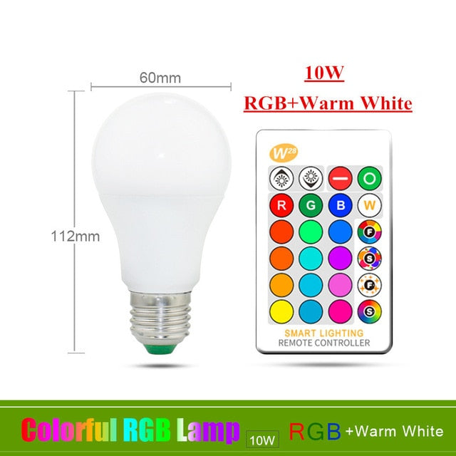 LAMPE LED COULEUR PROGRAMMABLE  E27 E14 3W  5W 10W 15W  avec télécommande
