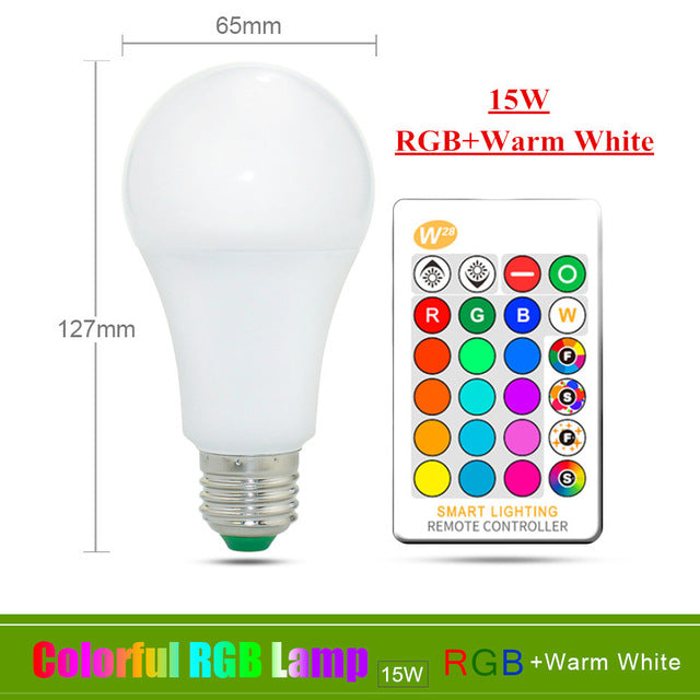 LAMPE LED COULEUR PROGRAMMABLE  E27 E14 3W  5W 10W 15W  avec télécommande