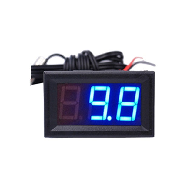jerss Thermomètre Voiture Extérieur Intérieur LCD Température Mètre Dc12V  Mini pour Affichage Numérique Valeur de Mesure Valeurs Mesurées Affichage  Thermomètres Intérieurs (Bleu) : : Auto et Moto