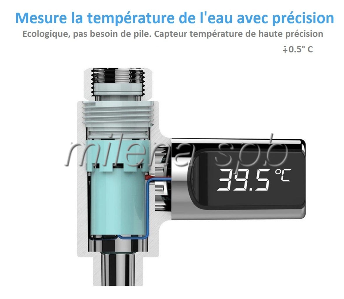 Thermometre Douche, Thermomètre Bain Bébé, Affichage Numérique De La  Température De Douche Led, Affichage Celsius/Fahrenheit