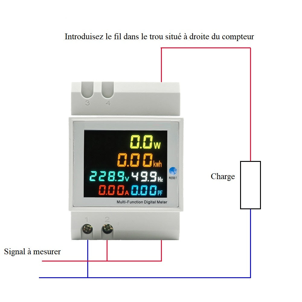 Tension AC Multimètre numérique mesureur de puissance d'électricité  actuelle 80-300V 100d'un voltmètre ampèremètre - Chine Multimètre  numérique, compteur de rail DIN